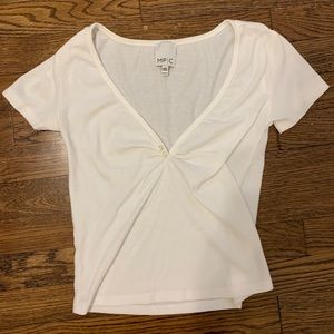 Princess Polly white ribbed tee